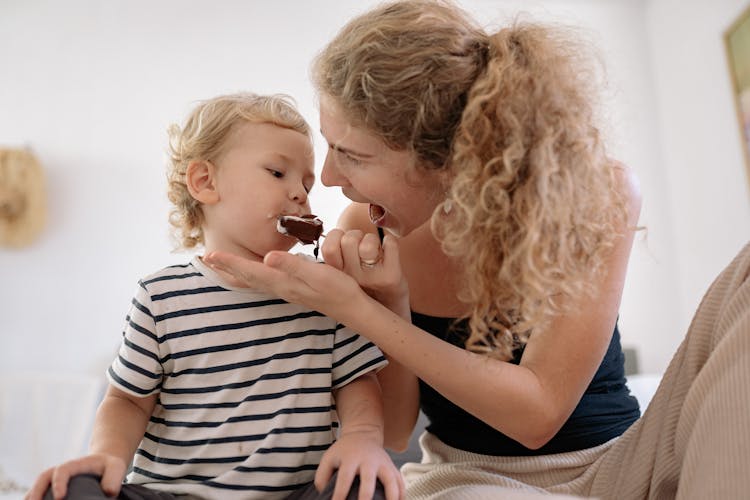 A Child Eating Ice Cream