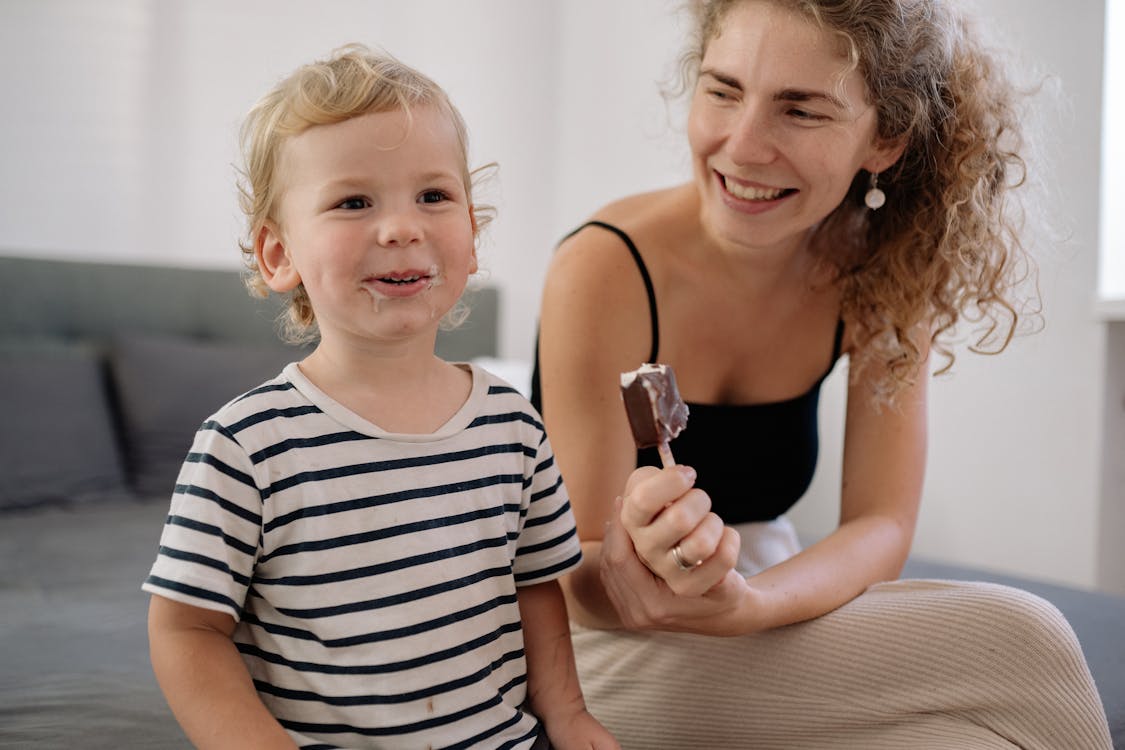 A Child Eating Ice Cream