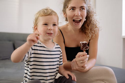 A Child Eating Ice Cream