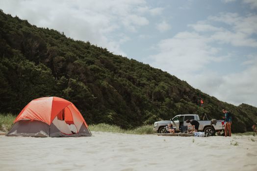 beach camping