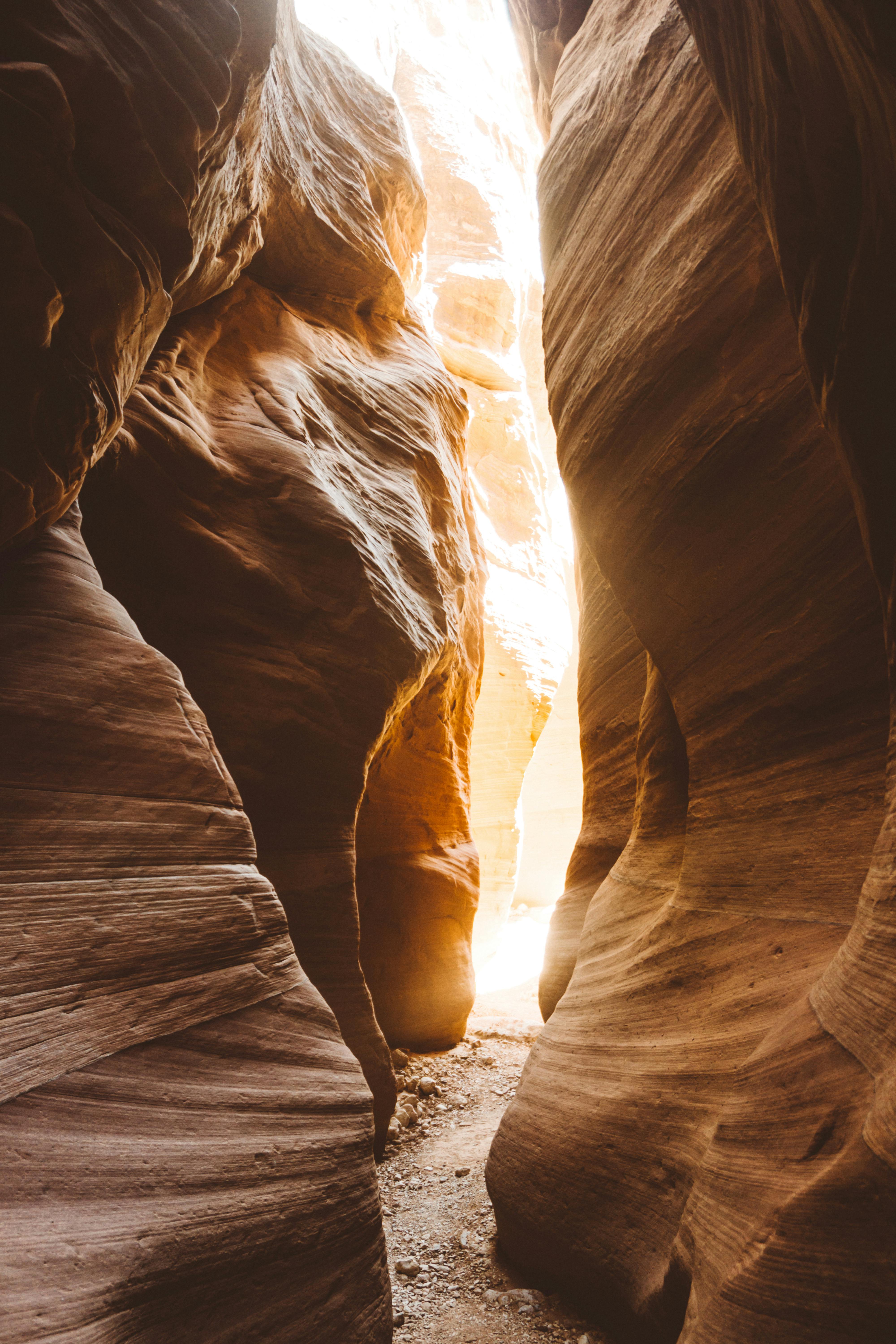 dry canyon with narrow path in antelope valley