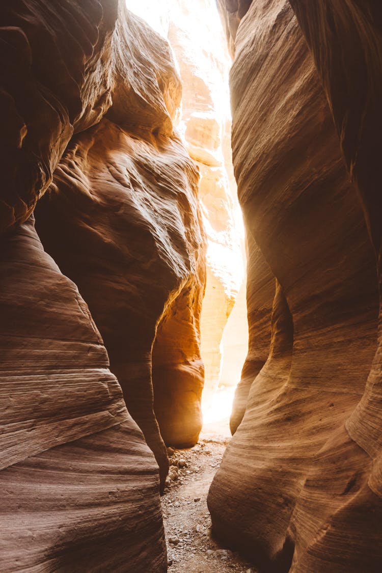 Dry Canyon With Narrow Path In Antelope Valley