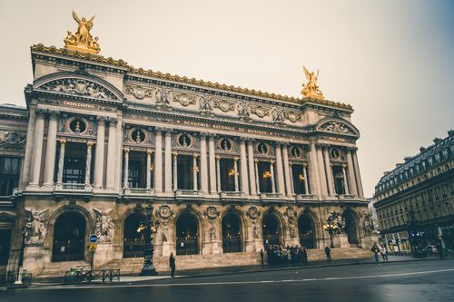 Free Low angle view of the historic Palais Garnier, Paris, showcasing classic architecture. Stock Photo