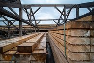 Planks Stored in a Warehouse