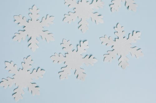 Snowflakes on Blue Background