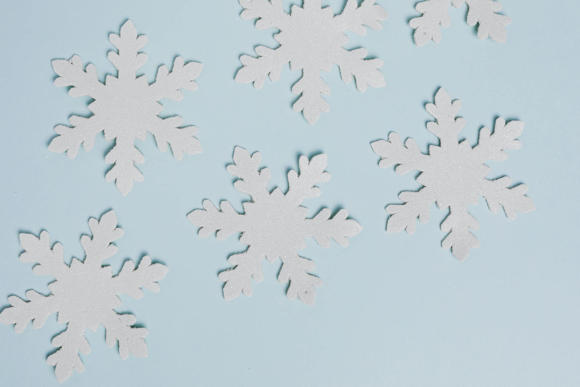 Snowflakes on Blue Background