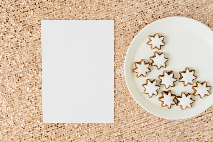 White Stars On A White Paper Plate