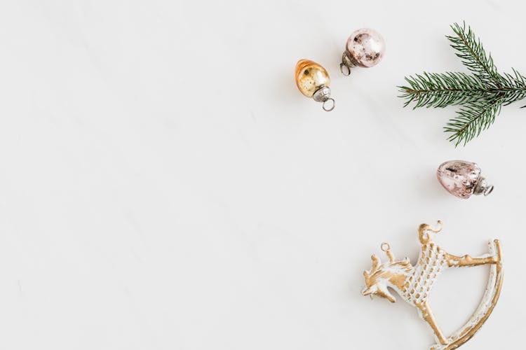 Christmas Decorations On Studio Background