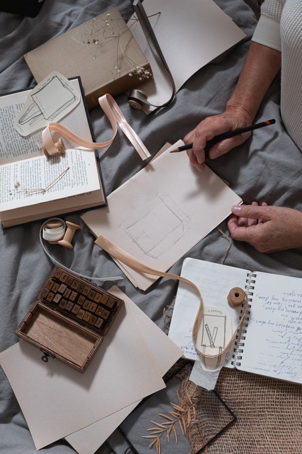 Craft materials laid out on a table — photo by cottonbro studio on Pexels