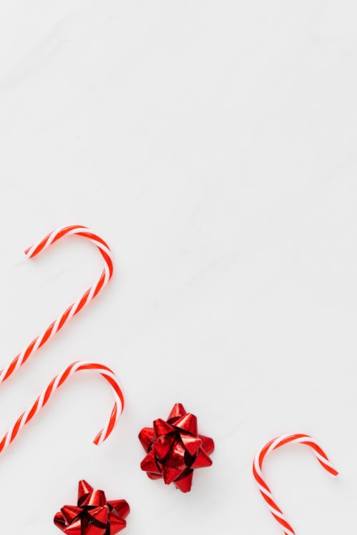 Candy Canes against a White Background
