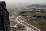 Network of Dirt Roads in Grassland