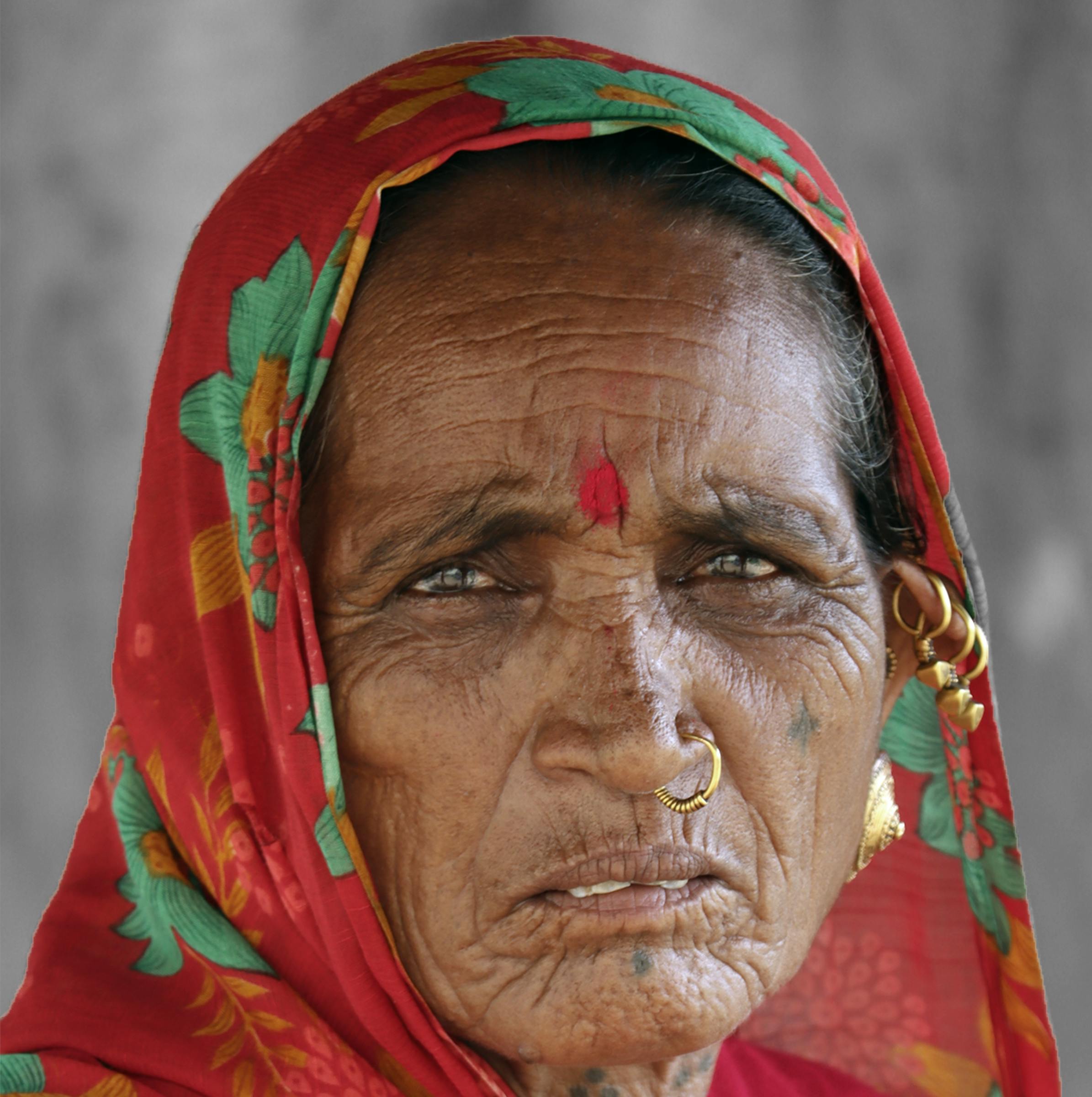 portrait of a woman with a headscarf