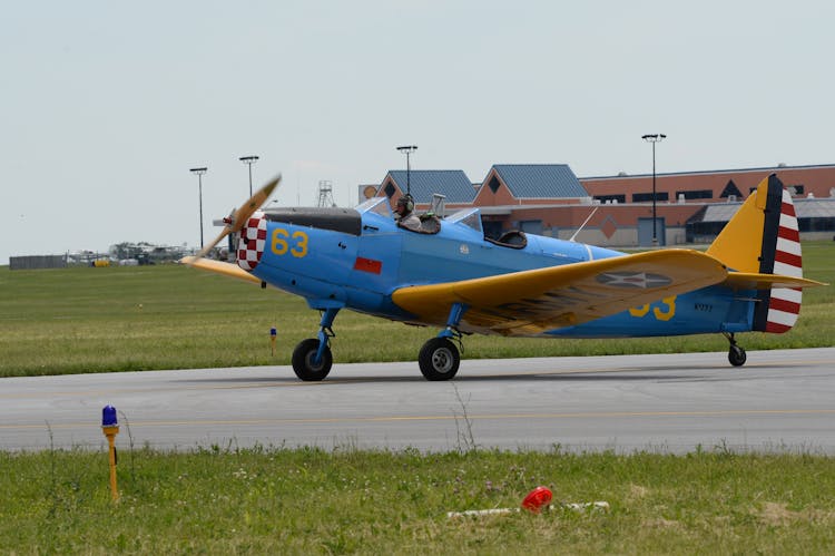 Vintage Airplane On The Runway