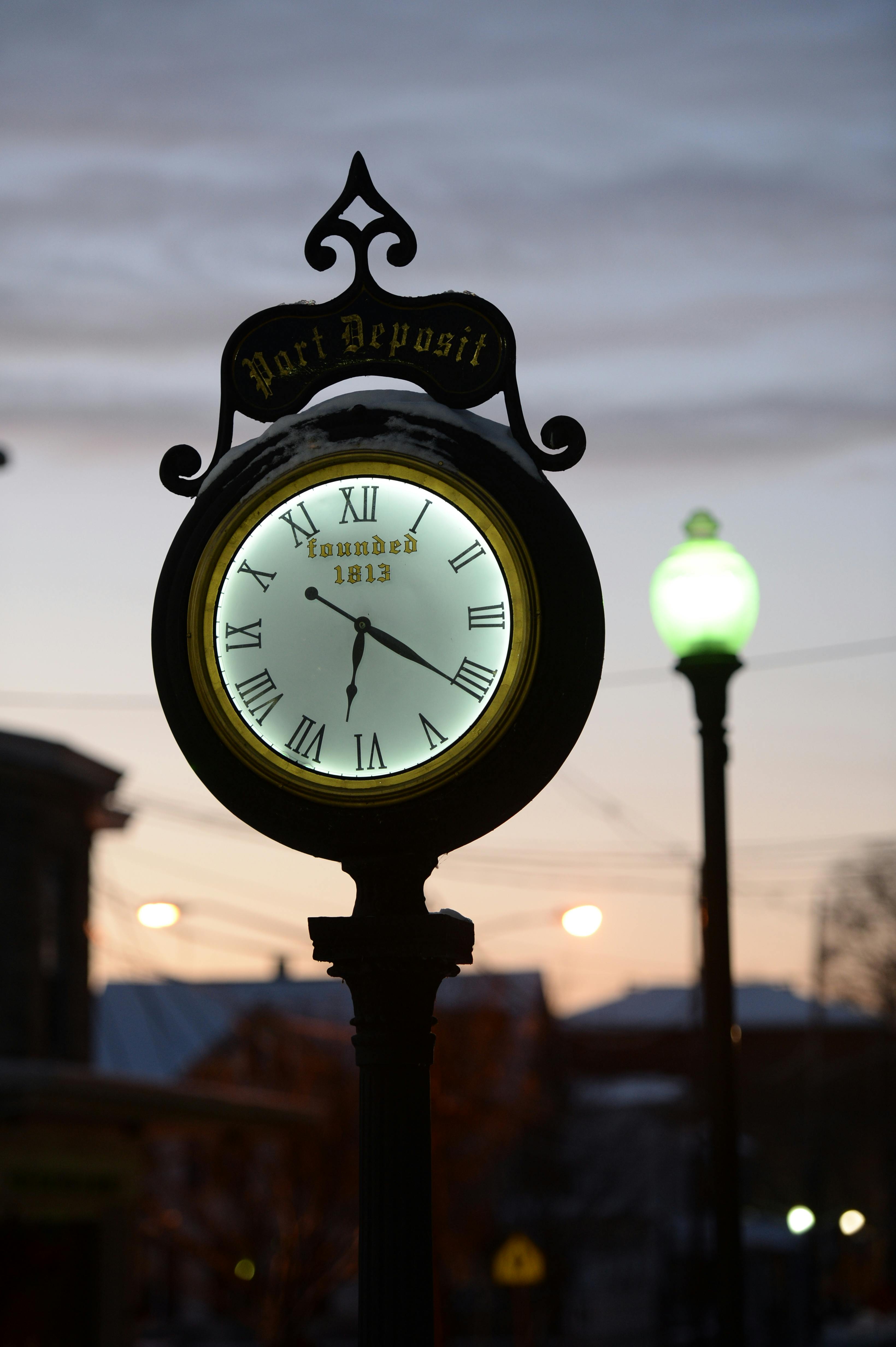 analog clock on the street