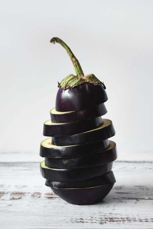 Sliced Purple Eggplants