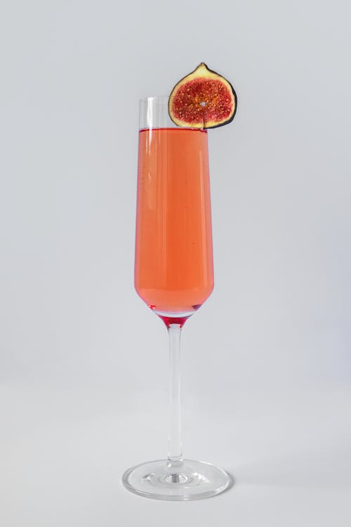 Fig Fruit on Champagne Glass