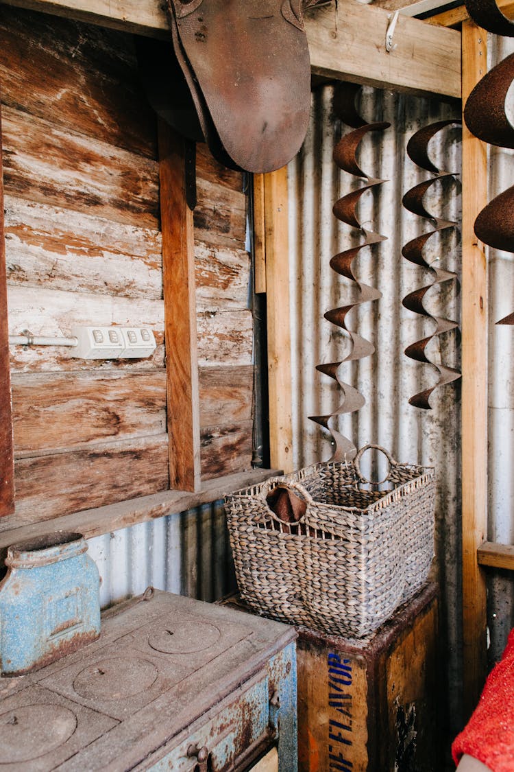 Old Stove In Rural House