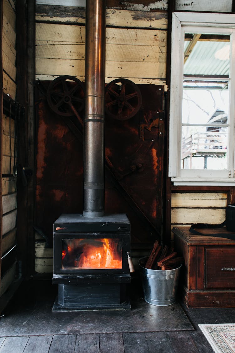 Fireplace In Old Fashioned House