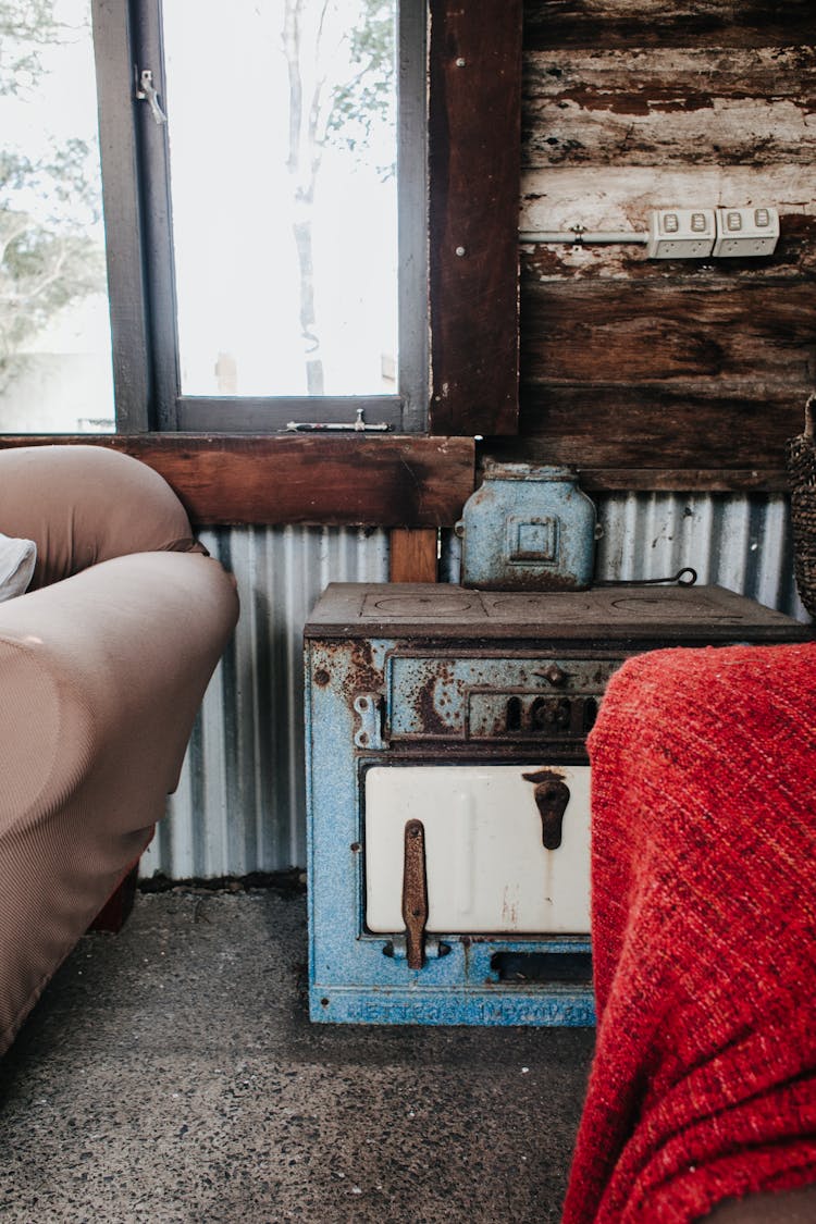 Retro Styled Room With Old Stove