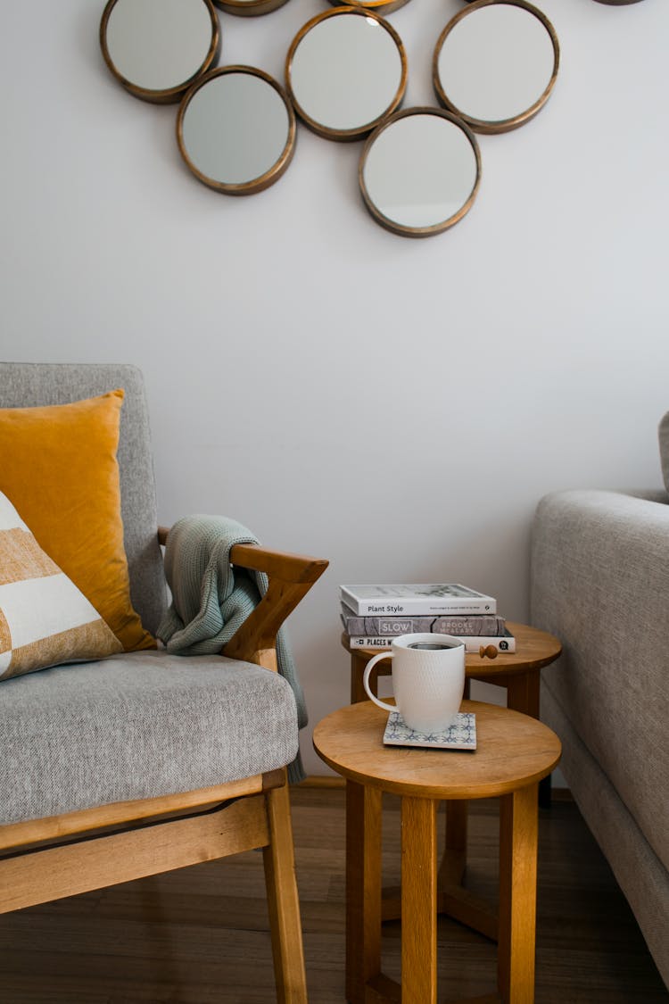 Interior Of Modern Lounge With Table And Cozy Armchairs