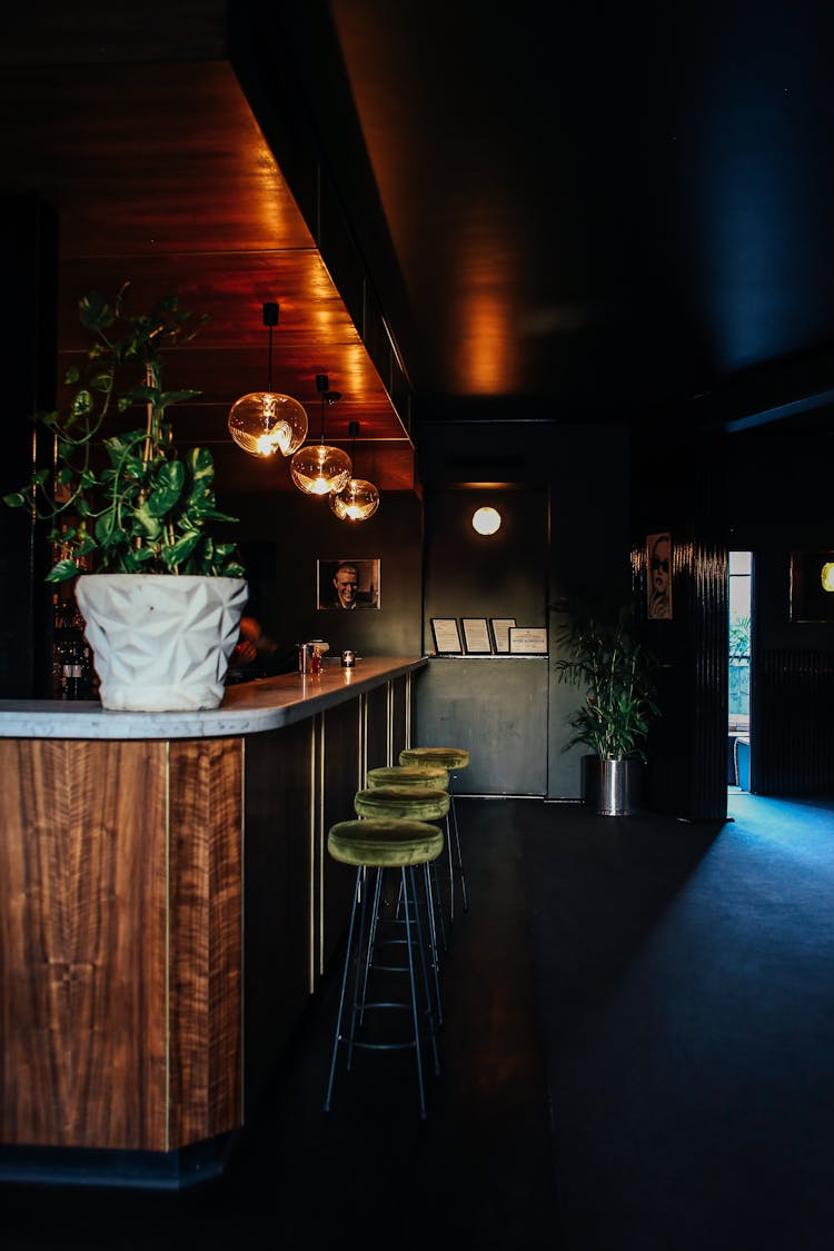 Bar Counter In Modern Cafe