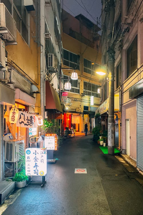 Free Narrow Street in Tokyo Stock Photo