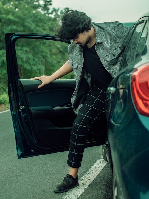 Free stock photo of blue car, car, coming out