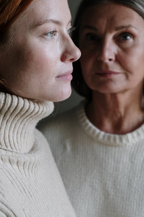 Closeup Portrait of Two Women
