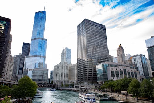 Low Angle View of Downtown of Chicago 