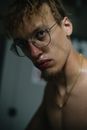 Man in Black Framed Eyeglasses
