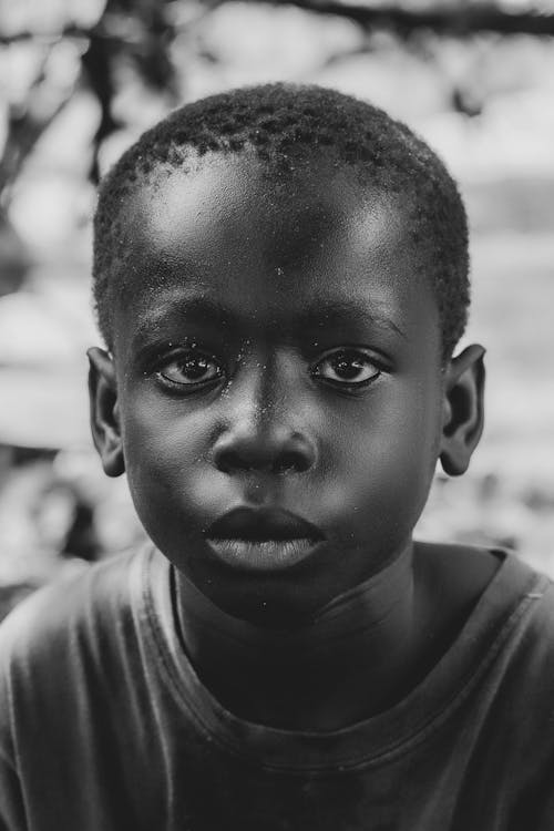 Imagine de stoc gratuită din a închide, african american boy, alb-negru