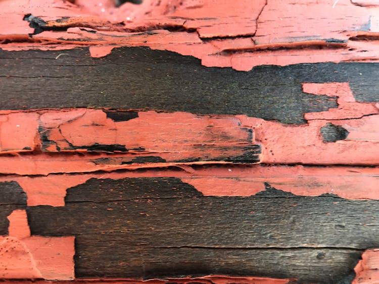 Wooden Surface With Peeling Varnish