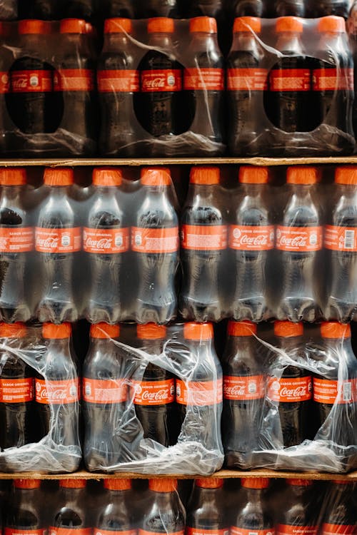 Packed of Soft Drinks Stacked Up