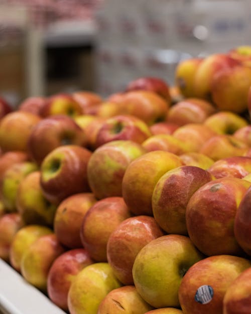 Free Red Apple Fruit Lot On Display Stock Photo