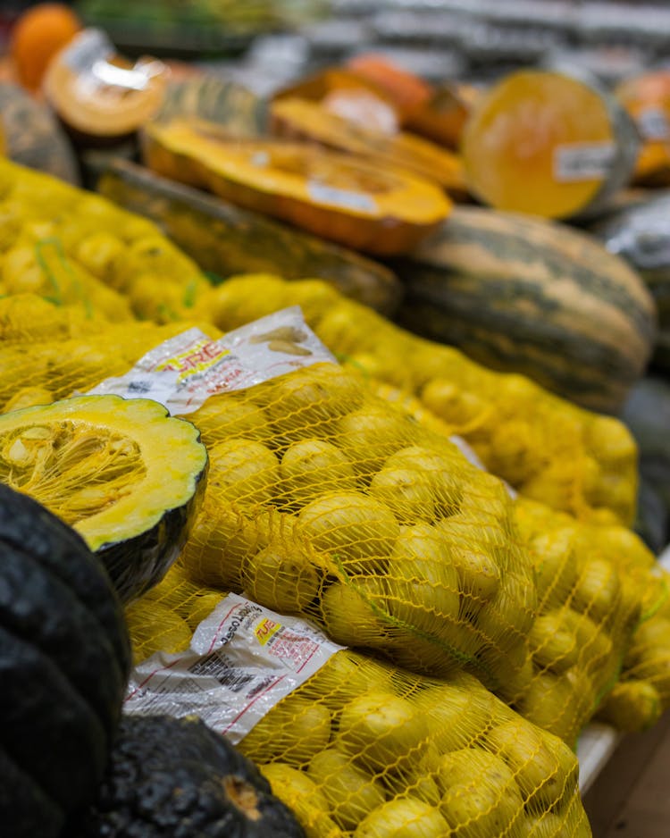 Vegetables On Supermarket Shelves