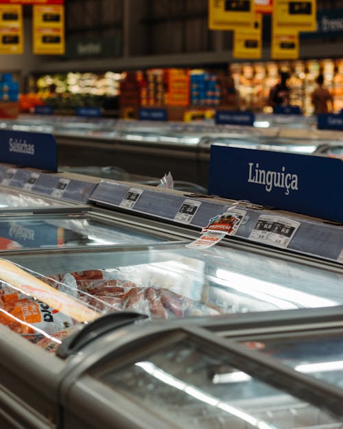 Clear Glass Display Counter With Foods