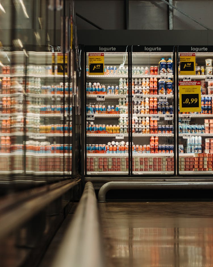 Bottles Inside A Refrigerator