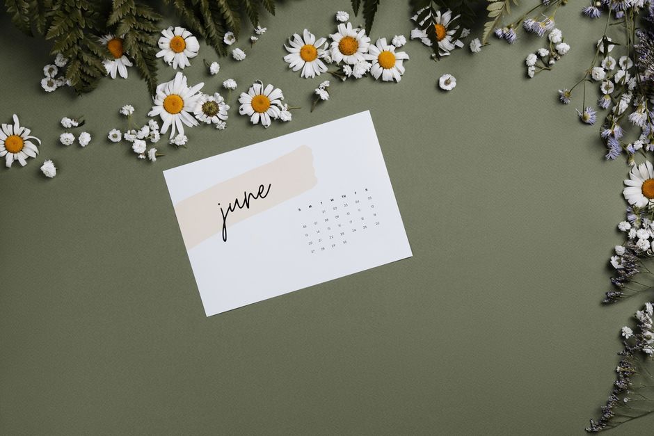 calendar on desk natural light lifestyle photo 2
