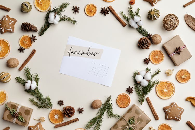 Calendar And Christmas Decorations