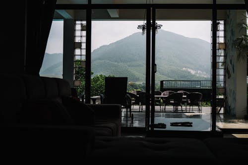View of a Mountain Inside a House