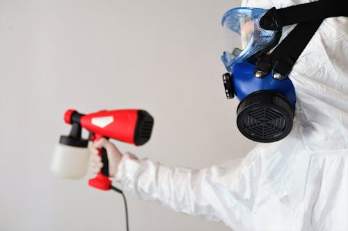 Free Person Disinfecting Room Stock Photo