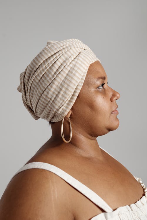 Woman in White Knit Cap