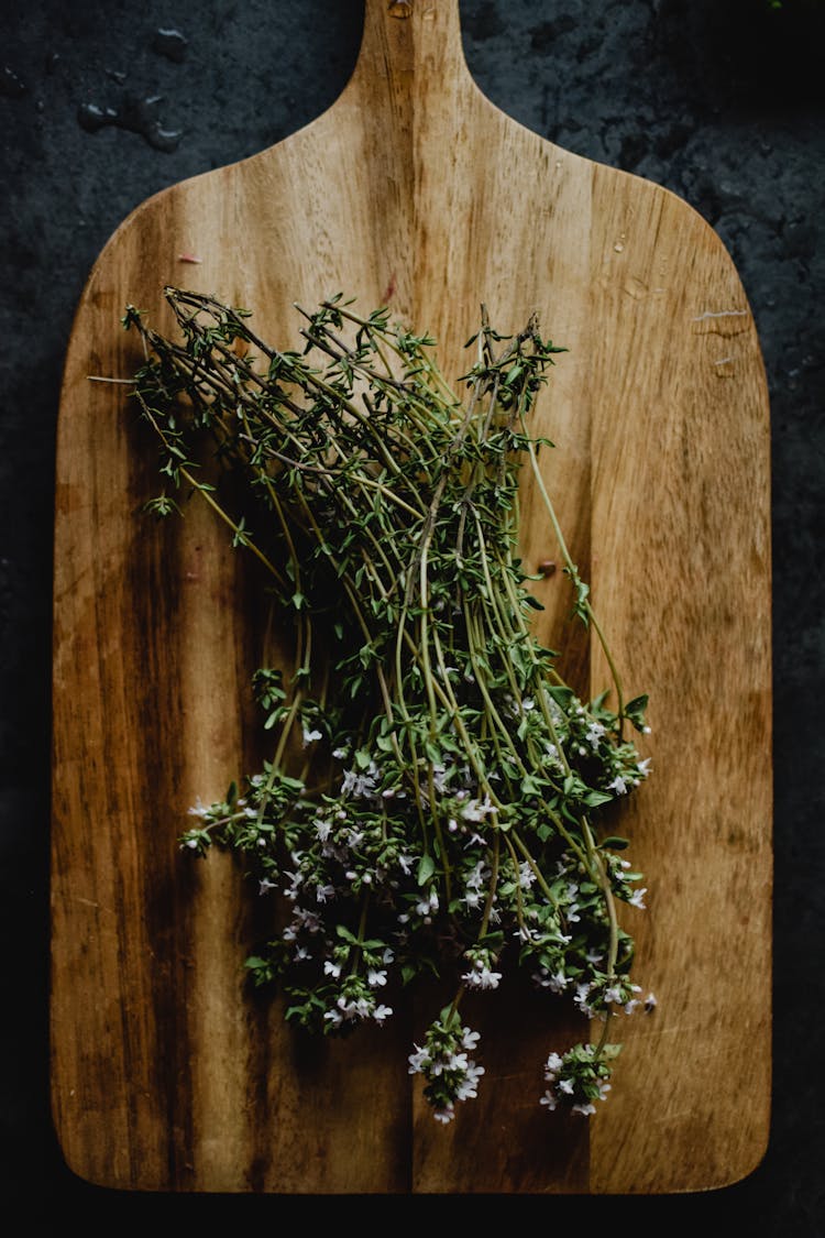 Herbs On A Chopping Board