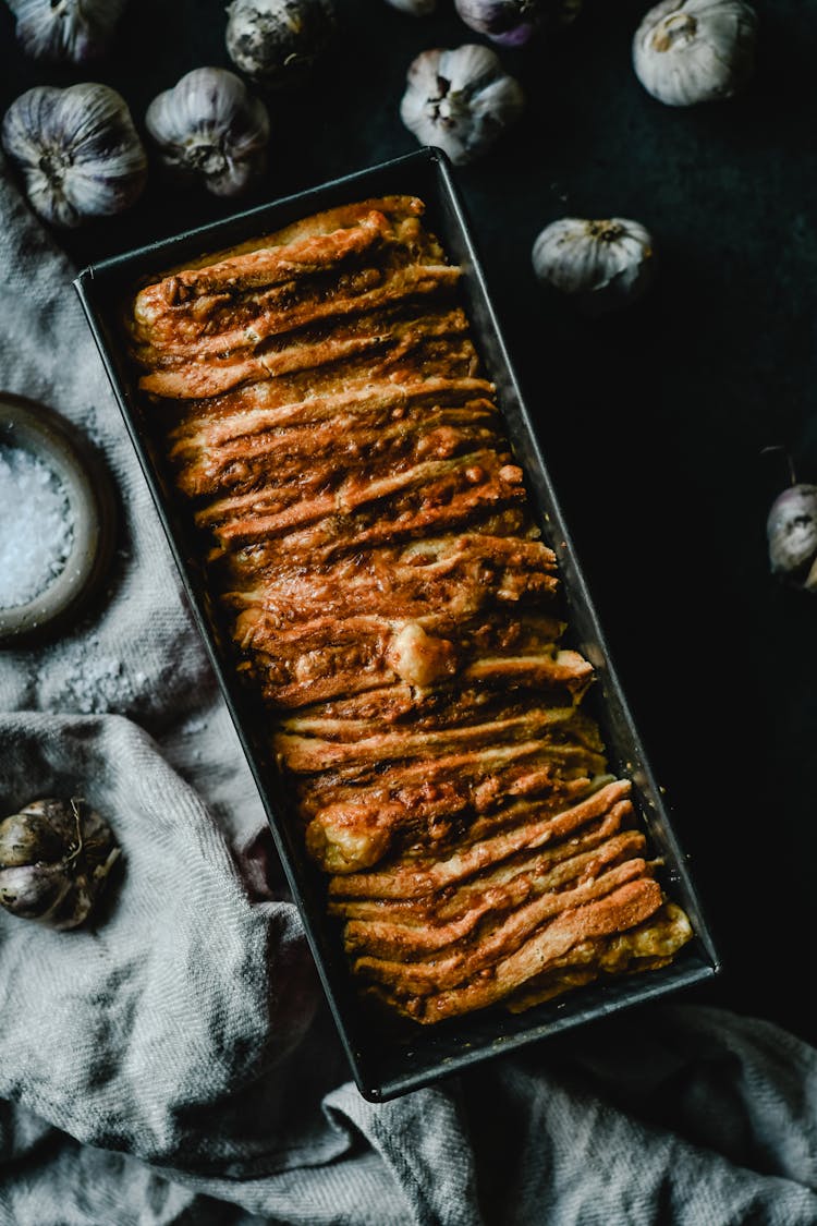 Fresh Baked Bread In A Tin Container