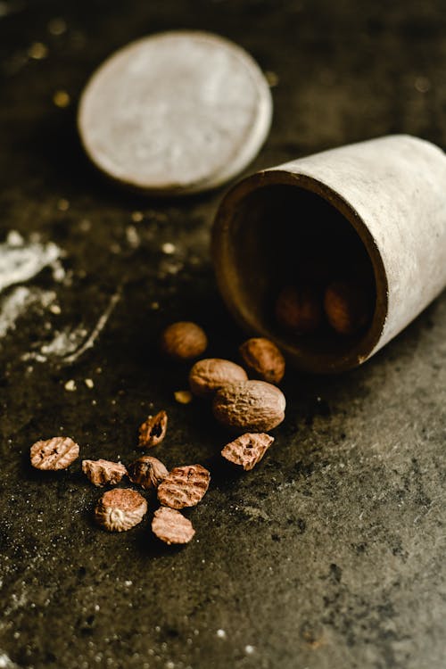 Brown Coffee Beans on Black Surface
