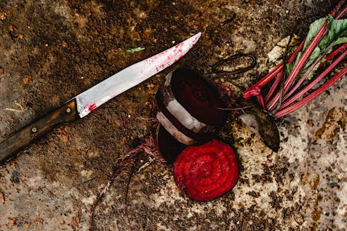 Free Slices of Beetroot Vegetable on Dirt Ground Stock Photo