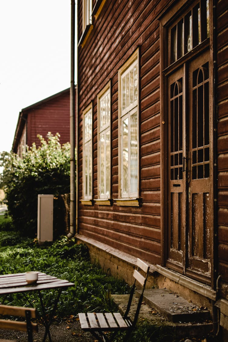 Wooden House With Double Doors