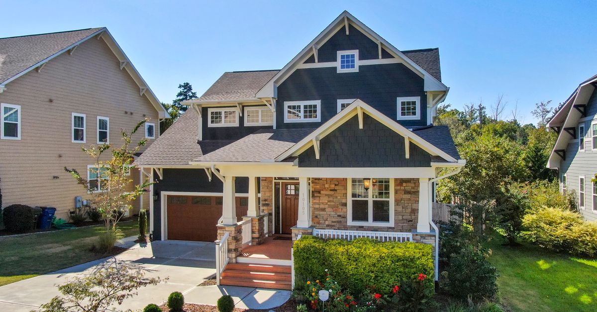 Beautiful modern home in a suburban neighborhood of Raleigh, NC, showcasing contemporary architecture.