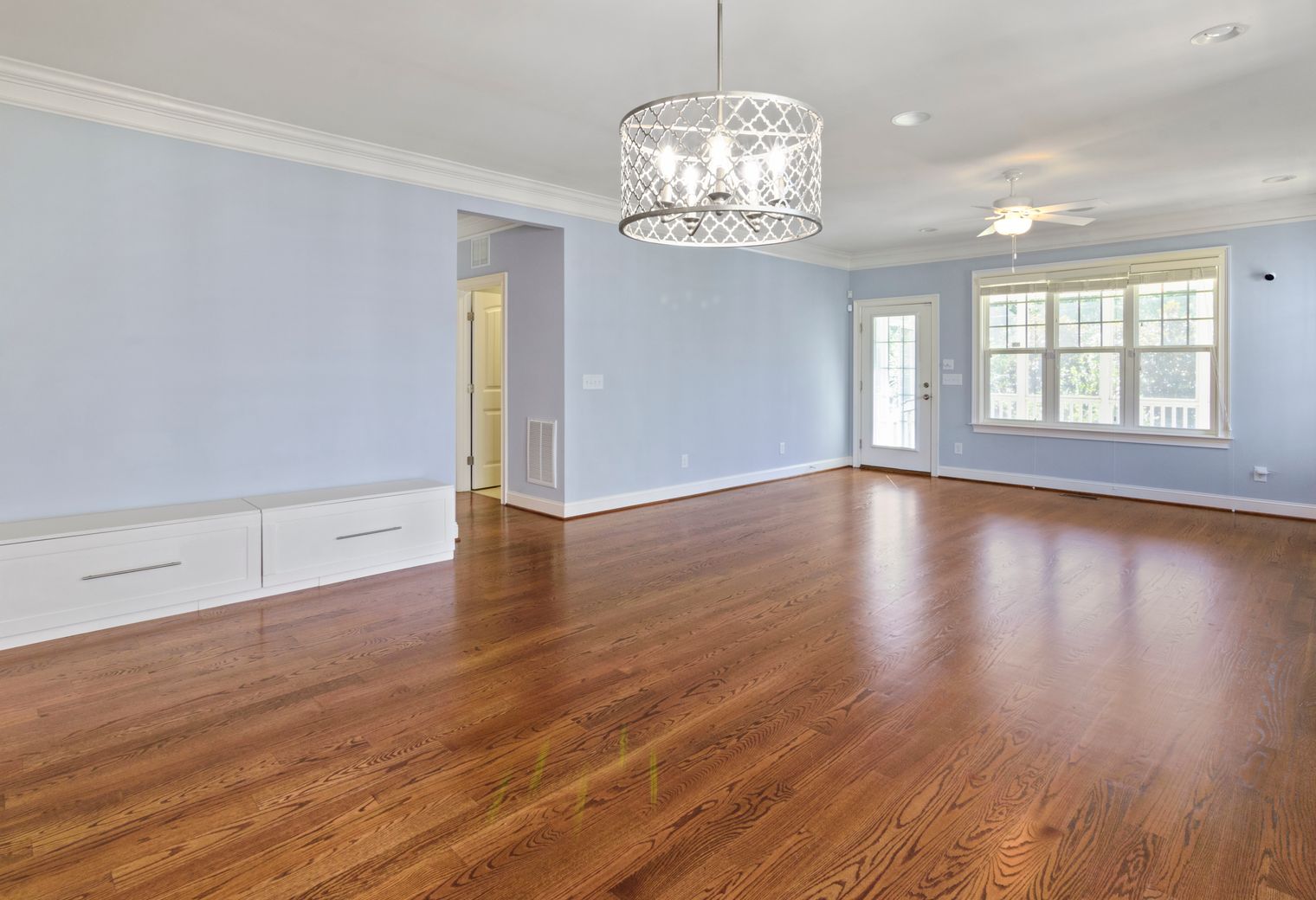 House Painting in Woodford — dust sheets down and the room fully protected