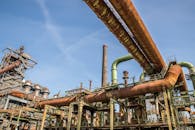 Rusty Pipes In Old Factory